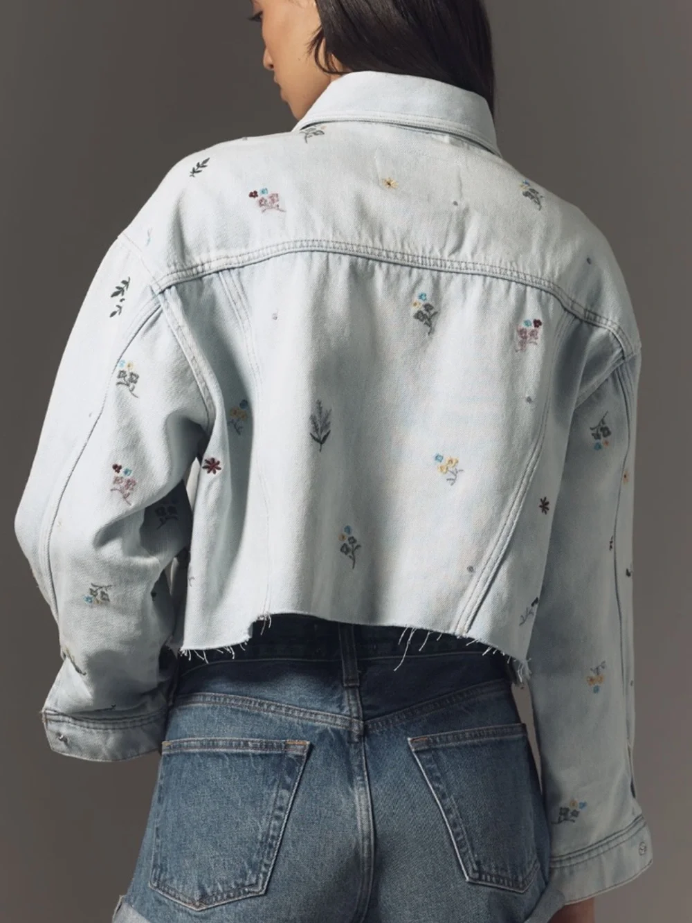 Pilcro Light Blue embroidered Denim Jacket no tag never worn - Picture 4 of 7